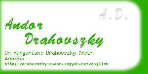 andor drahovszky business card